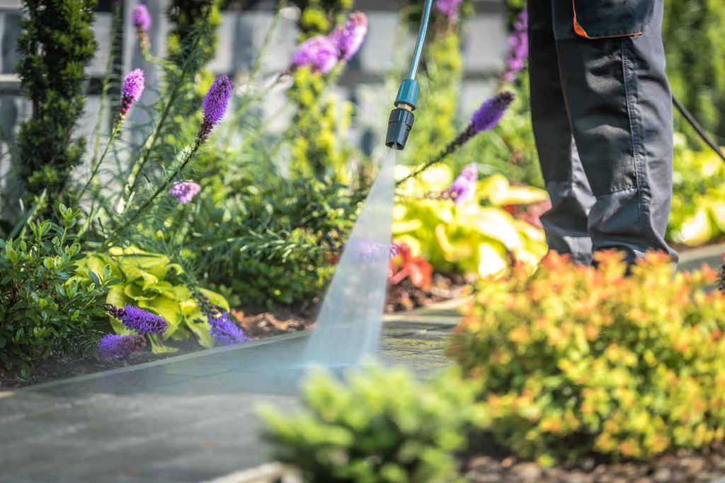 power washing garden paths