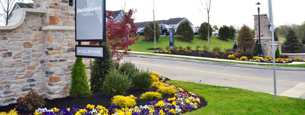 Doylestown Walk entry landscaping